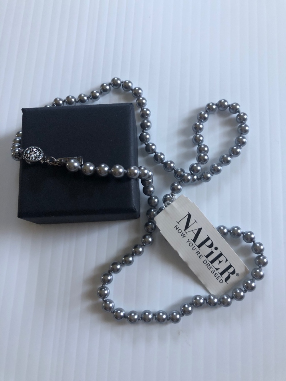 Vintage Napier silver pearl necklace